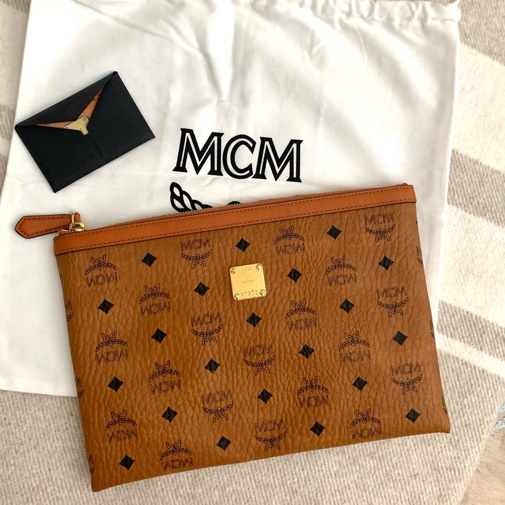 New MCM Leather Clutch